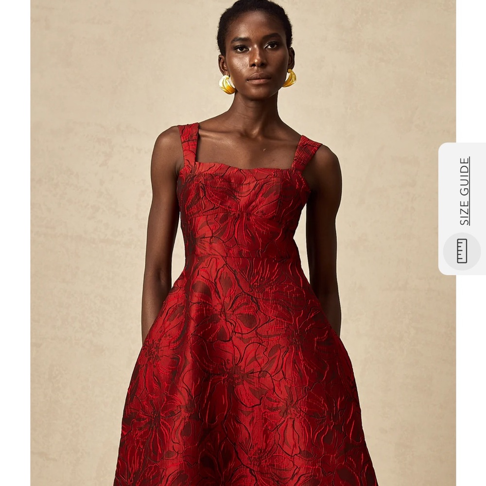 Elegant Red Floral Dress